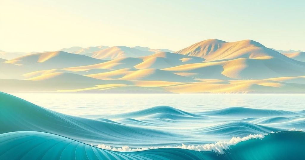 Samarian landscape with a soft color blend, illustrating modern technology to symbolize innovative cancer treatment.