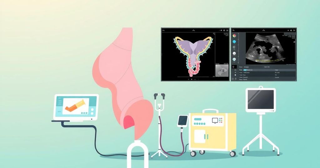 Illustration of diverse screening tools and methods for early cancer detection in bright colors.