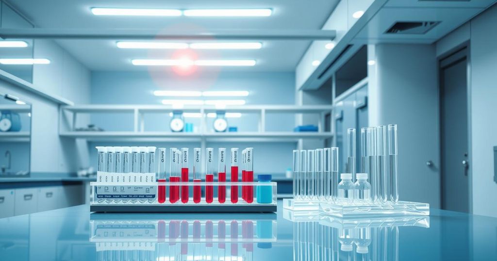 Uji darah inovatif untuk deteksi dini kanker dalam tampilan laboratorium modern.
