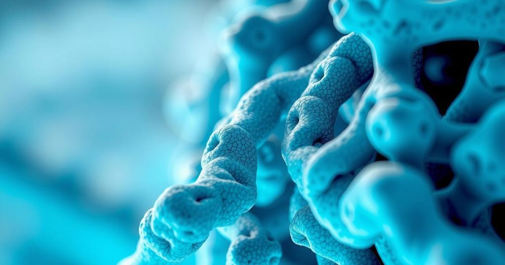 Struktur kolagen dalam jaringan tumor untuk memahami perbedaan hasil kanker pada ras.