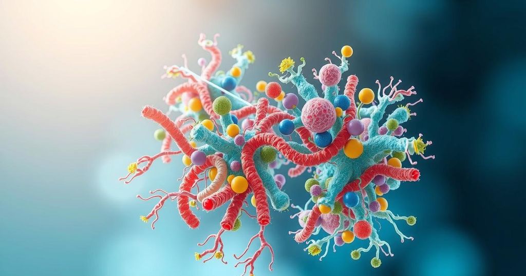Ilustrasi mikrobio intim di usus terkait dengan respons kemoterapi dan metabolit pada kanker payudara.