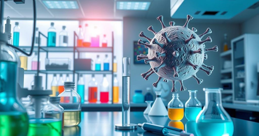 Gambaran inovasi penelitian biomarker kanker dengan latar belakang penelitian laboratorium.